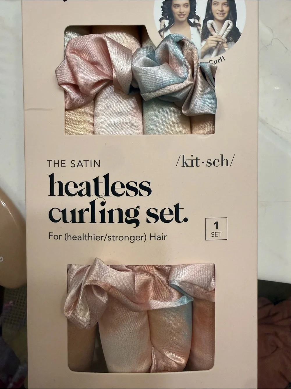 Kitsch Satin Heatless Curling Set - Pastel Rainbow